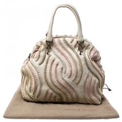 Pre Owned Bottega Veneta Multicolor Pleated Leather Veneta Satchel