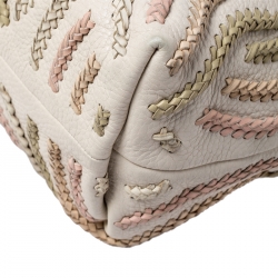 Pre Owned Bottega Veneta Multicolor Pleated Leather Veneta Satchel