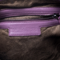 Pre Owned Bottega Veneta Purple Intrecciato Leather Nodini Crossbody Bag