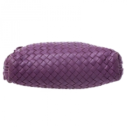 Pre Owned Bottega Veneta Purple Intrecciato Leather Nodini Crossbody Bag