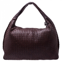 مملوكة مسبقًا حقيبة يد هوبو بوتيغا فينيتا  ماكسي فينيتا جلد أنترشياتو بنيه داكنة