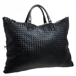 Pre Owned حقيبة يد بوتيغا فينيتا كونفرتيبل جلد انترشياتو أسود