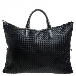 Pre Owned حقيبة يد بوتيغا فينيتا كونفرتيبل جلد انترشياتو أسود