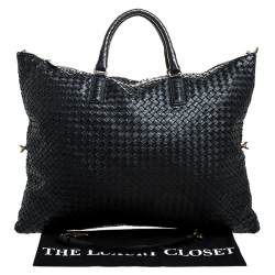 Pre Owned حقيبة يد بوتيغا فينيتا كونفرتيبل جلد انترشياتو أسود