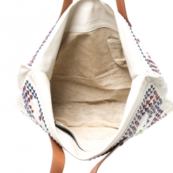 Pre Owned Bottega Veneta Multicolor Intrecciato-Trimmed Leather Shopper Tote  