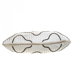 Pre Owned Bottega Veneta White Intrecciato Leather Chain Embellished Maxi Veneta Hobo