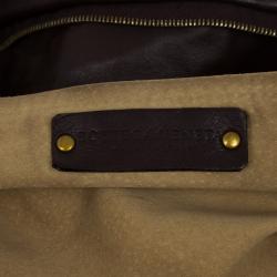 Pre Owned Bottega Veneta Brown Leather Woven Leather Large Capri Tote