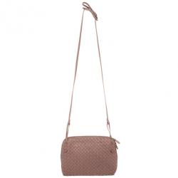 Bottega Veneta Small Pink Intrecciato Square Messenger Bag 