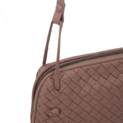 Bottega Veneta Small Pink Intrecciato Square Messenger Bag 