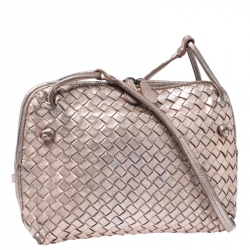 مملوكة مسبقًا حقيبة كروس بوتيغا فينيتا نوديني جلد انترشياتو بيج