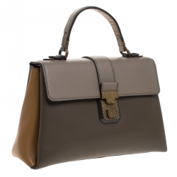 Pre Owned Bottega Veneta Mustard Brighton Leather Small Piazza Top Handle Bag