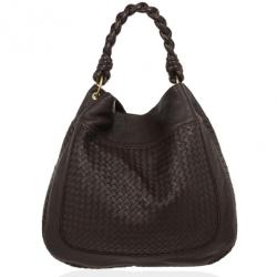 Pre Owned Bottega Veneta Brown Leather Cervo Intrecciato Hobo Bag