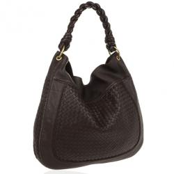 Pre Owned Bottega Veneta Brown Leather Cervo Intrecciato Hobo Bag