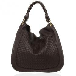 Pre Owned Bottega Veneta Brown Leather Cervo Intrecciato Hobo Bag