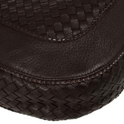 Pre Owned Bottega Veneta Brown Leather Cervo Intrecciato Hobo Bag