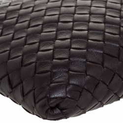 Bottega Veneta Dark Brown Intrecciato Leather Pouch