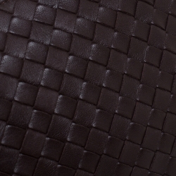 Bottega Veneta Dark Brown Intrecciato Leather Pouch