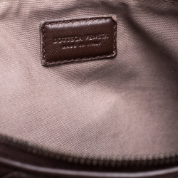 Bottega Veneta Dark Brown Intrecciato Leather Pouch
