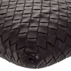 Bottega Veneta Dark Brown Intrecciato Leather Pouch
