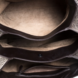 Pre Owned Bottega Veneta Brown Intrecciato Leather Roma Tote