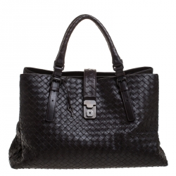 Pre Owned Bottega Veneta Brown Intrecciato Leather Roma Tote