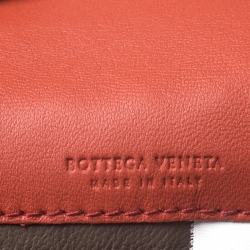 مملوكة مسبقًا Bottega Veneta Orange Intrecciato Leather Business Card Case