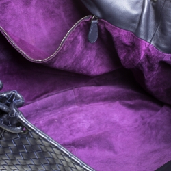 Bottega Veneta Purple Intrecciato Leather Flap Messenger Bag