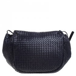 Bottega Veneta Purple Intrecciato Leather Flap Messenger Bag
