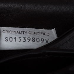 Pre Owned Bottega Veneta Black Intrecciato Leather Chain Clutch