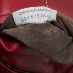 Pre Owned Bottega Veneta Red Intrecciato Leather Twist Lock Clutch