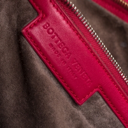 Pre Owned Bottega Veneta Red Intrecciato Nappa Leather Veneta Hobo