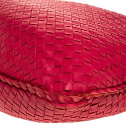 Pre Owned Bottega Veneta Red Intrecciato Nappa Leather Veneta Hobo