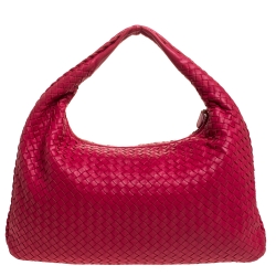 Pre Owned Bottega Veneta Red Intrecciato Nappa Leather Veneta Hobo