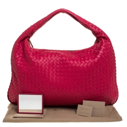 Pre Owned Bottega Veneta Red Intrecciato Nappa Leather Veneta Hobo