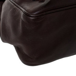 Pre Owned Bottega Veneta Dark Brown Intrecciato Leather Mini Vintage Backpack