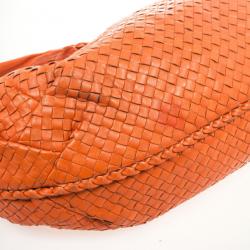 Pre Owned Bottega Veneta Orange Intrecciato Large Hobo