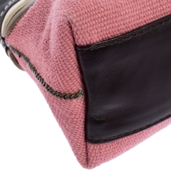 Pre Owned Bottega Veneta Multicolor Canvas and Leathe Pochette Bag