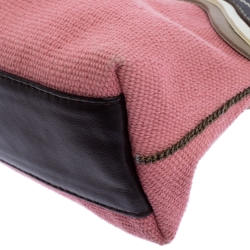 Pre Owned Bottega Veneta Multicolor Canvas and Leathe Pochette Bag