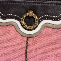 Pre Owned Bottega Veneta Multicolor Canvas and Leathe Pochette Bag