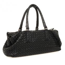 Pre Owned Bottega Veneta Brown Quetsche Intrecciato Light Calf Tote