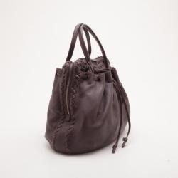 Pre Owned Bottega Veneta Brown Dome Drawstring Bag