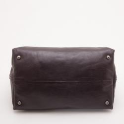 Pre Owned Bottega Veneta Brown Leather Woven Flap Satchel