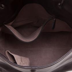 Pre Owned Bottega Veneta Brown Leather Woven Flap Satchel