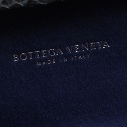 Pre Owned Bottega Veneta Purple/Blue Satin and Snakeskin Trim Knot Clutch