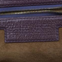 Bottega Veneta Green and Purple Intrecciato Leather Bowling Bag