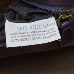 Bottega Veneta Green and Purple Intrecciato Leather Bowling Bag