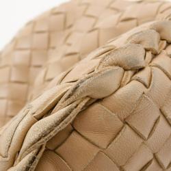 Pre Owned Bottega Veneta Caramel Two Tone Veneta Medium Hobo