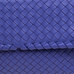 Pre Owned Bottega Veneta Light Purple Intrecciato Leather Small Olimpia Shoulder Bag