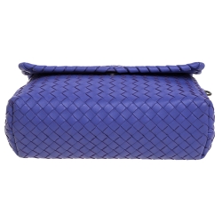 Pre Owned Bottega Veneta Light Purple Intrecciato Leather Small Olimpia Shoulder Bag