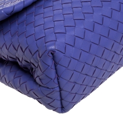 Pre Owned Bottega Veneta Light Purple Intrecciato Leather Small Olimpia Shoulder Bag